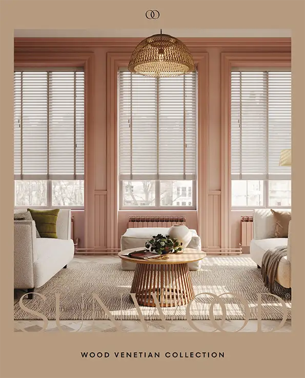 Front cover of a venetian blind brochure