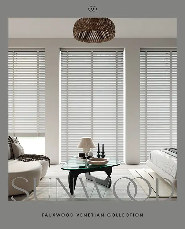 Front cover of a venetian blind brochure
