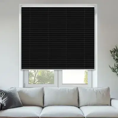 Black pleated cellular blind