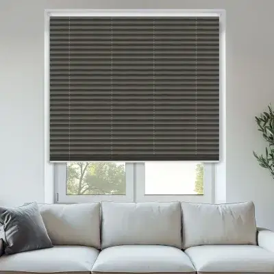 Grey pleated cellular blind