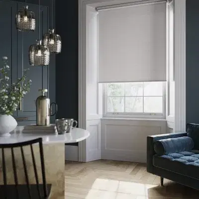 White roller blinds in modern interior