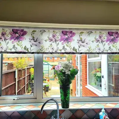 Patterned kitchen roller blinds