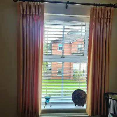 Venetian blinds in a living room