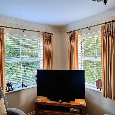 Venetian blinds in a living room